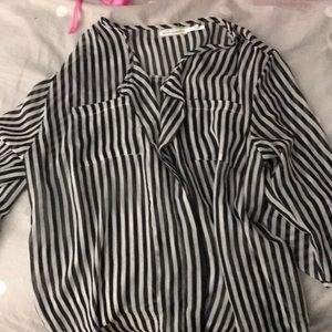 Silky black and white blouse